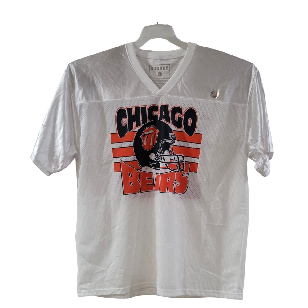 Stones Chicago Bears Rolling Stones Jersey T-Shirt White XL 2019 No Filter Tour.